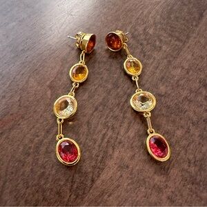 Lizzie Fortunato City Of Gems Earrings Linear Earrings Red / Orange
